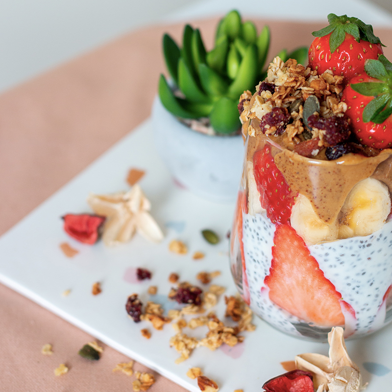 Pudding de chía con granola de Granoletta./Foto: Granoletta