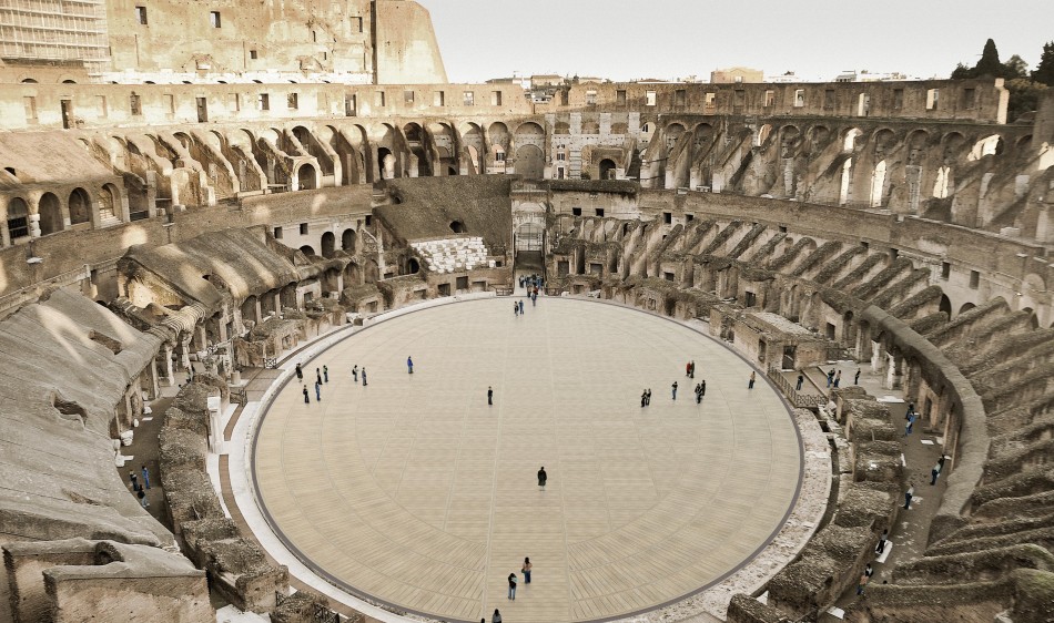 Plan de reconstrucci&oacute;n del Coliseo de Roma