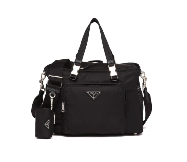 Bolsa para mascotas de Re-Nylon y piel Saffiano