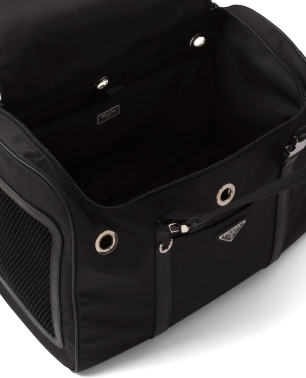 Bolsa para mascotas de Re-Nylon y piel Saffiano