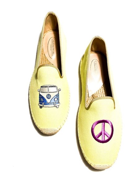 ESPADRILLES HOMBRE AMARILLO CLARO P62CO, PEACE AND LOVE