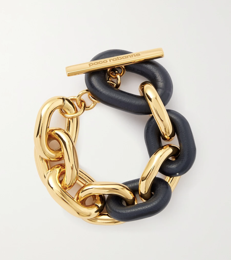 Cadena en cuero y oro / Foto: Paco Rabanne