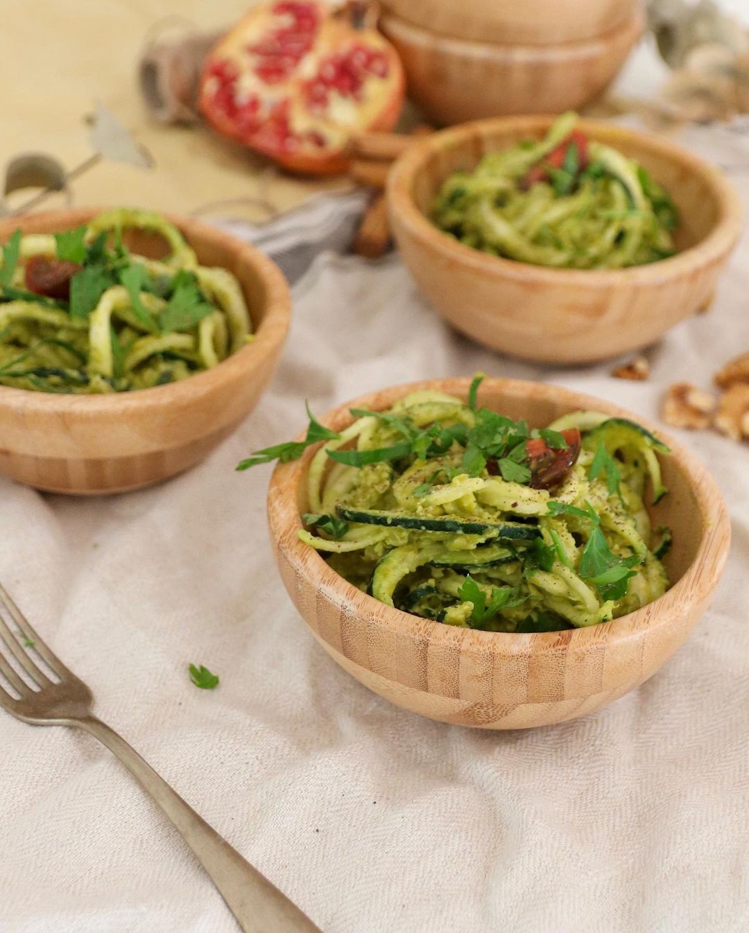 Tallarines de calabacín con pesto