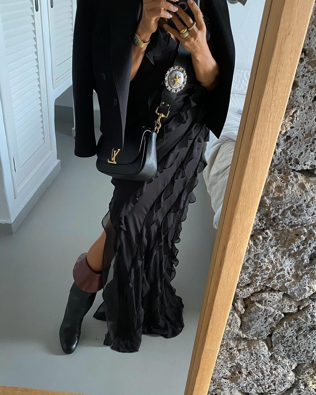 Paula con vestido negro / Foto: @paulaordovas