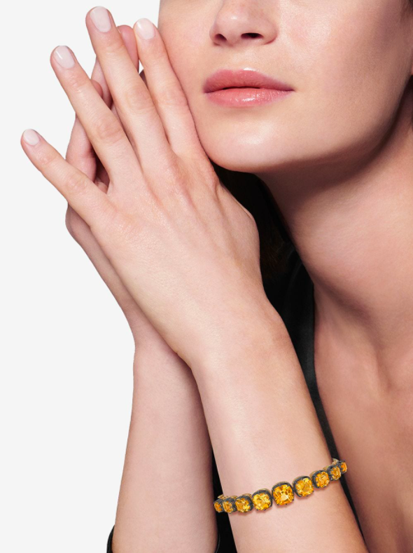 Brazalete en oro de 18kt con citrinos