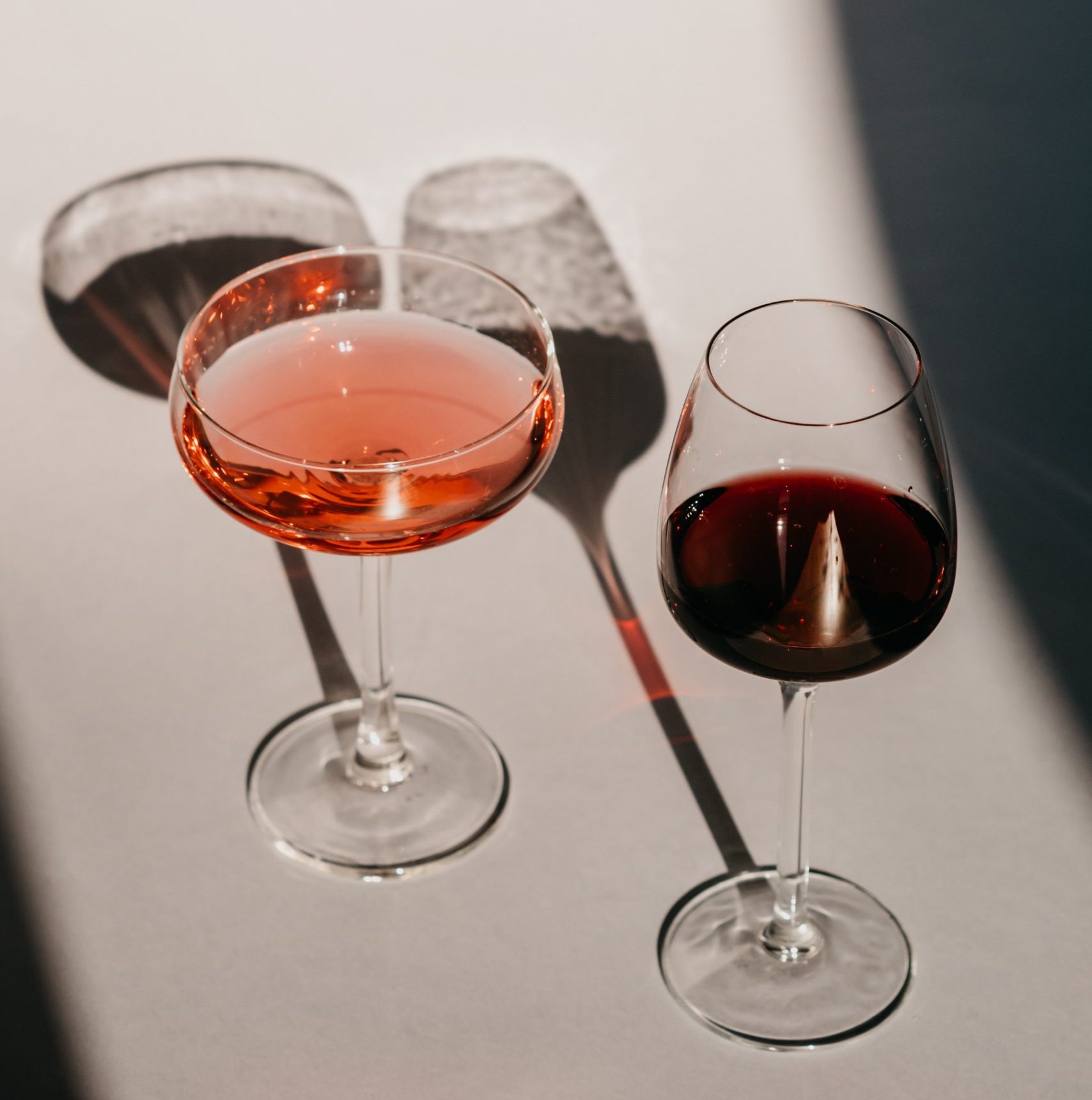 Vino tinto y rosado