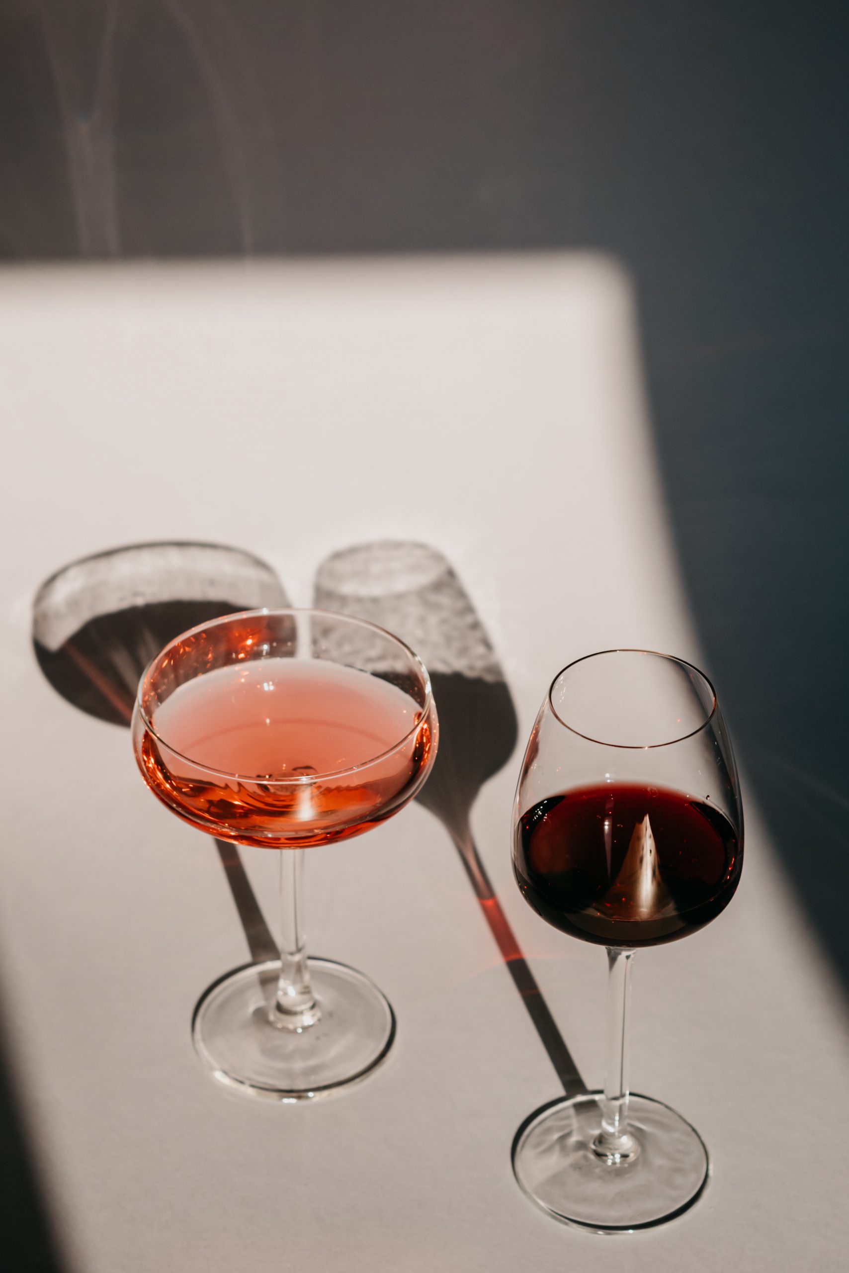 Vino tinto y rosado