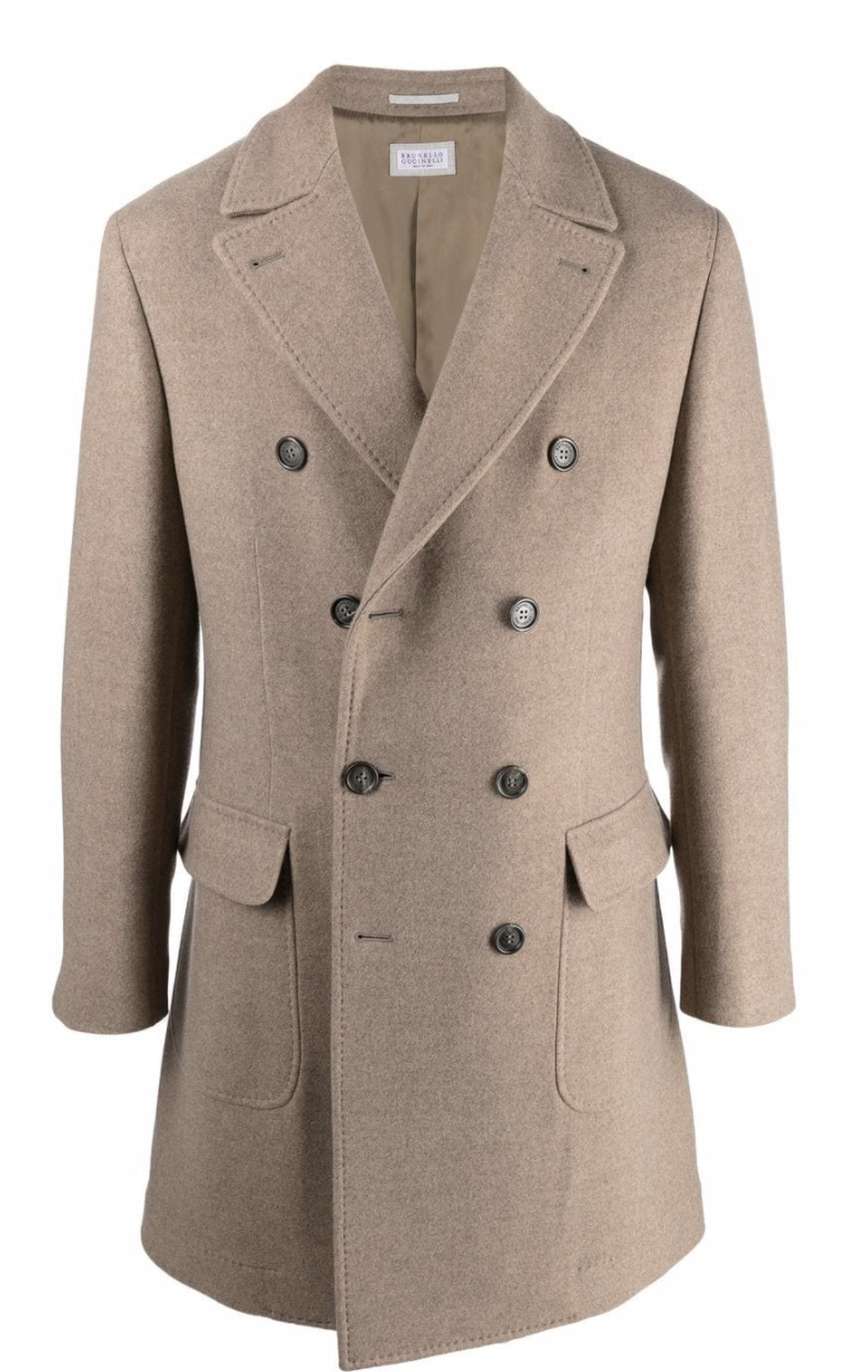 Abrigo camel de Brunello Cucinelli