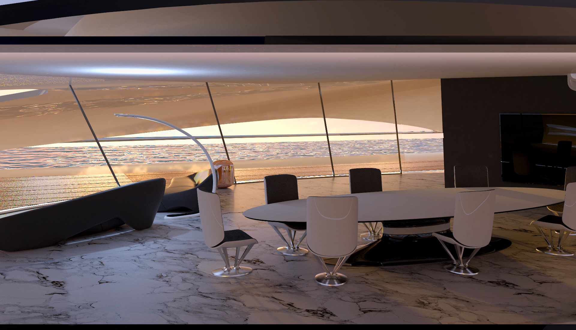 Interior del catamarán