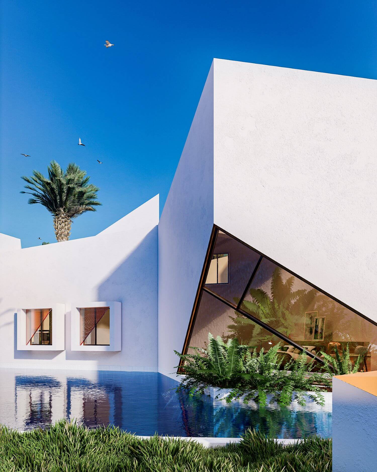 Fachada trasera de la masi&oacute;n en forma de llave/Foto: V&eacute;liz Arquitectura