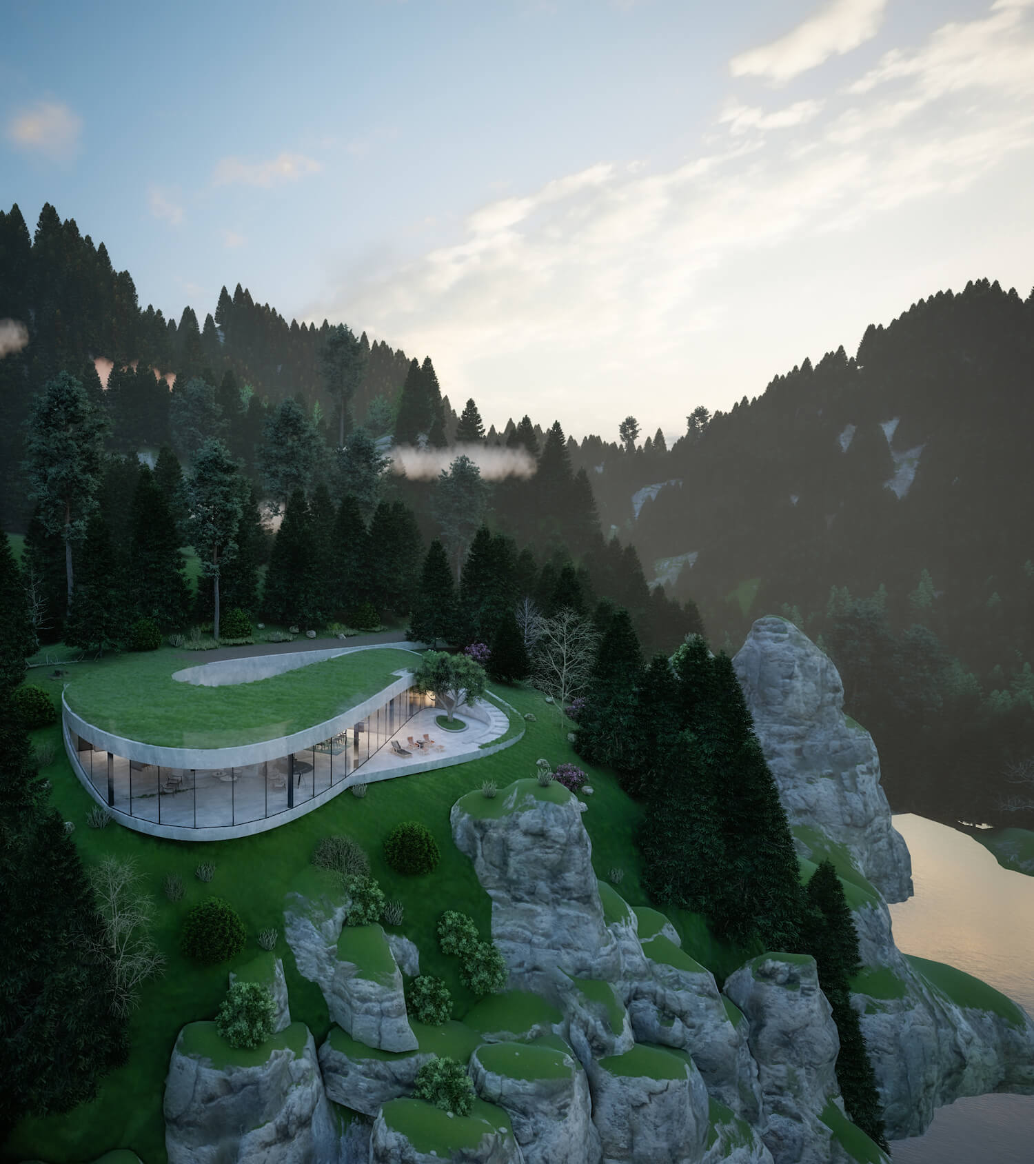 Casa de vacaciones sobre el lago