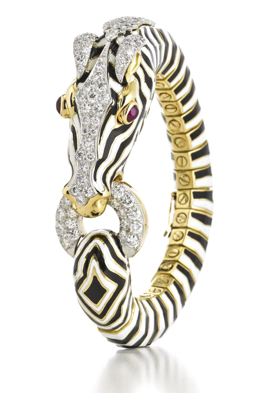 Brazalete Zebra, de David Webb, que lució Diana Vreeland.