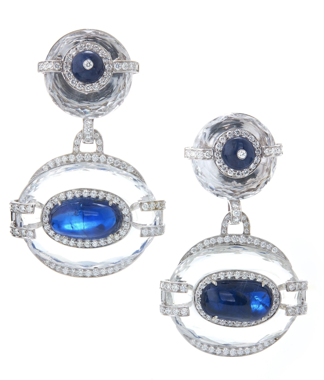 Pendientes con diamante talla brillantes de David Webb.