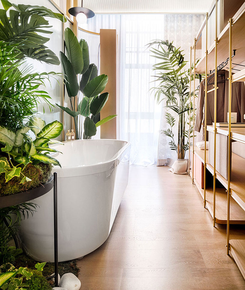 Ba&ntilde;o con dise&ntilde;o biof&iacute;lico.