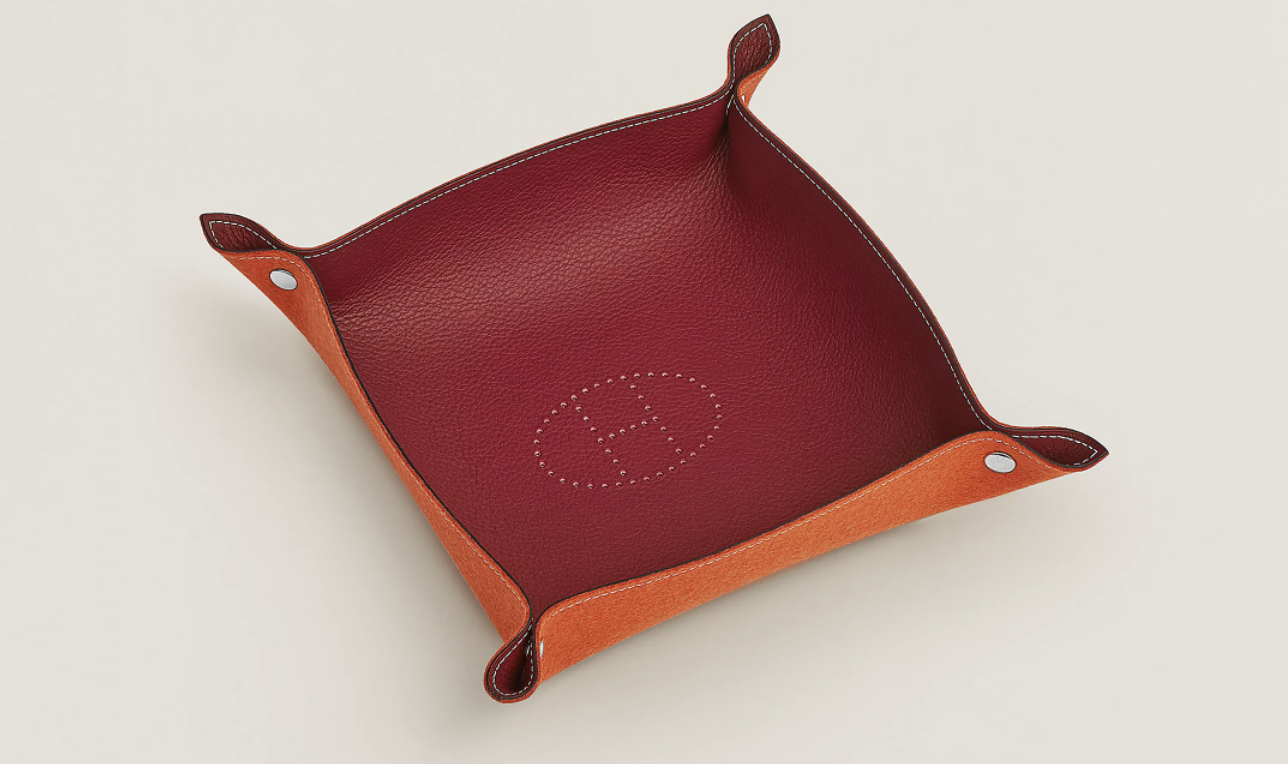 Vac&iacute;a-bolsillos de Herm&egrave;s con interior en becerro liso y exterior en fieltro de lana