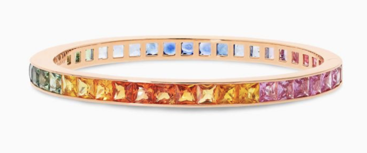 Pulsera de oro rosa con zafiros multicolor de Rabat