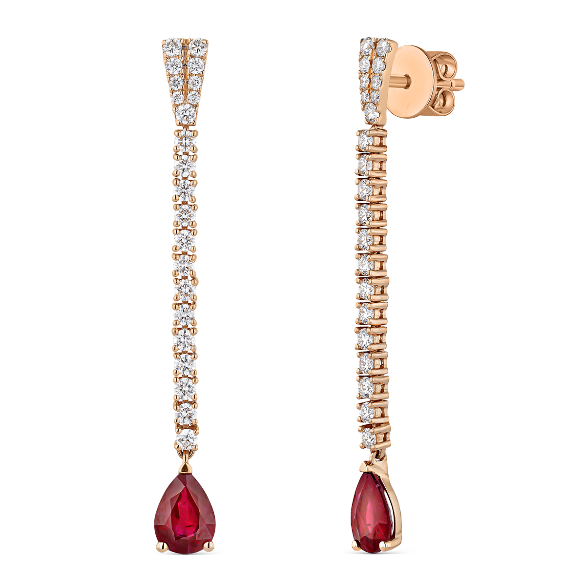 Pendientes de rubíes de la colección Tacones Lejanos de Suarez