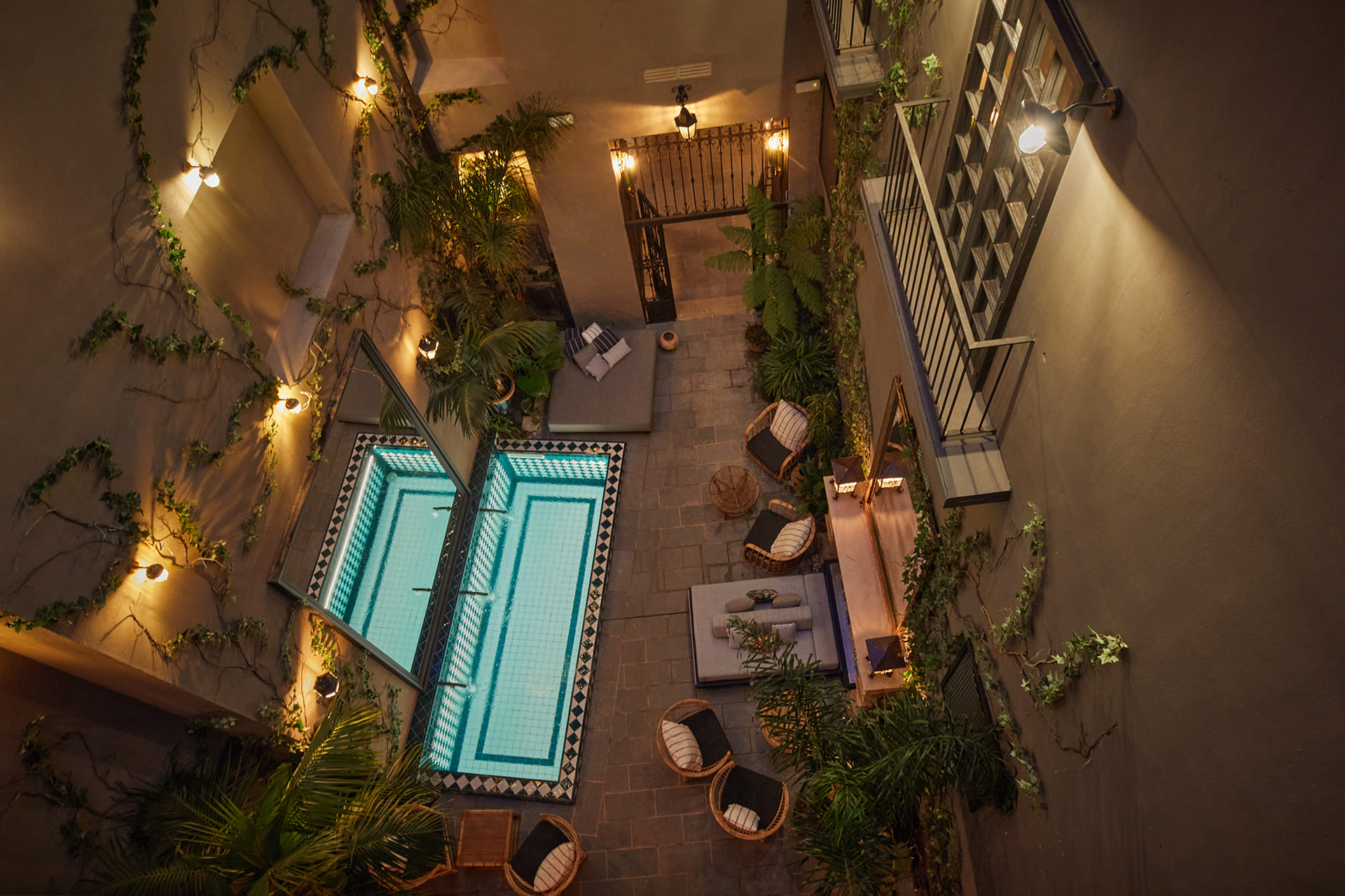 El patio del riad de Palma