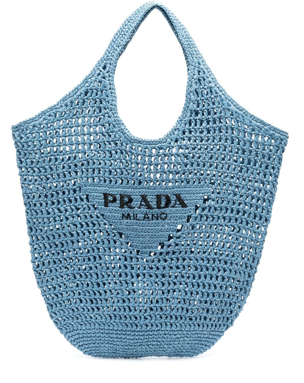 Bolso shopper de rafia de Prada