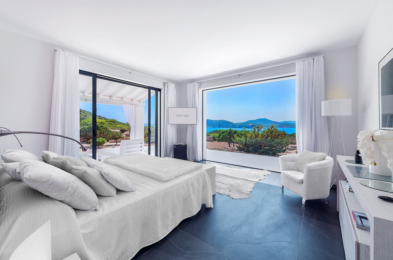 Una de las habitaciones de la villa