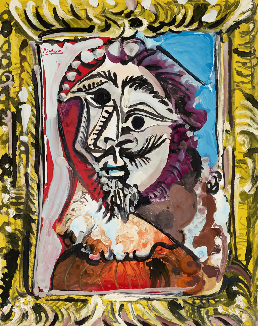 ‘Buste d’homme dans un cadre’