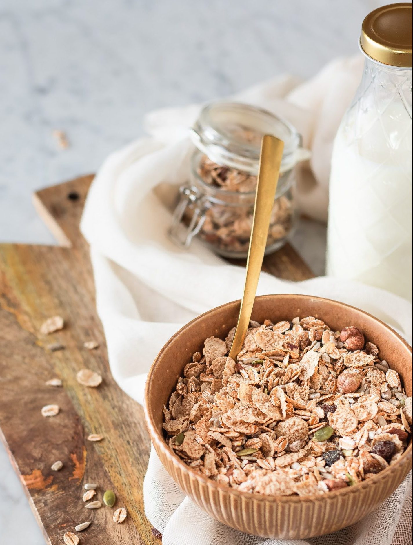 Granola con leche