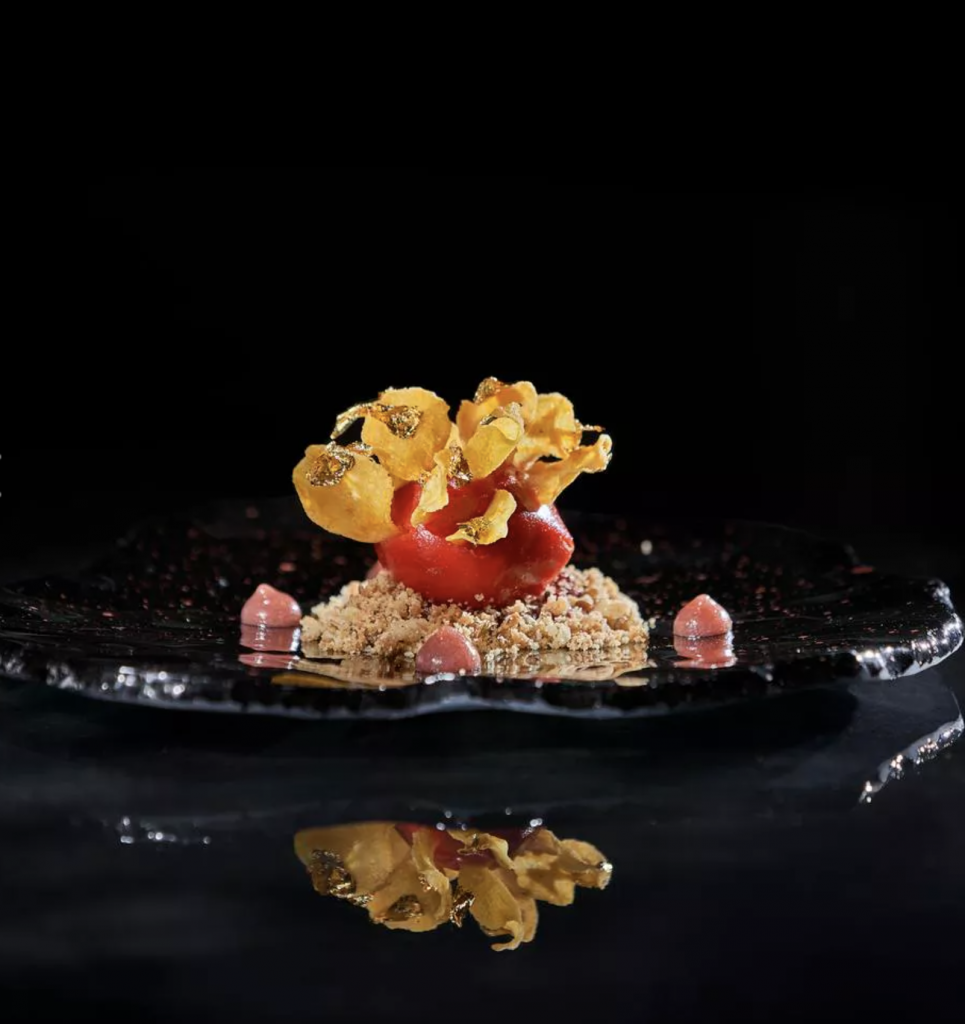 Plato de alta cocina del restaurante Il Gallo D' Oro
