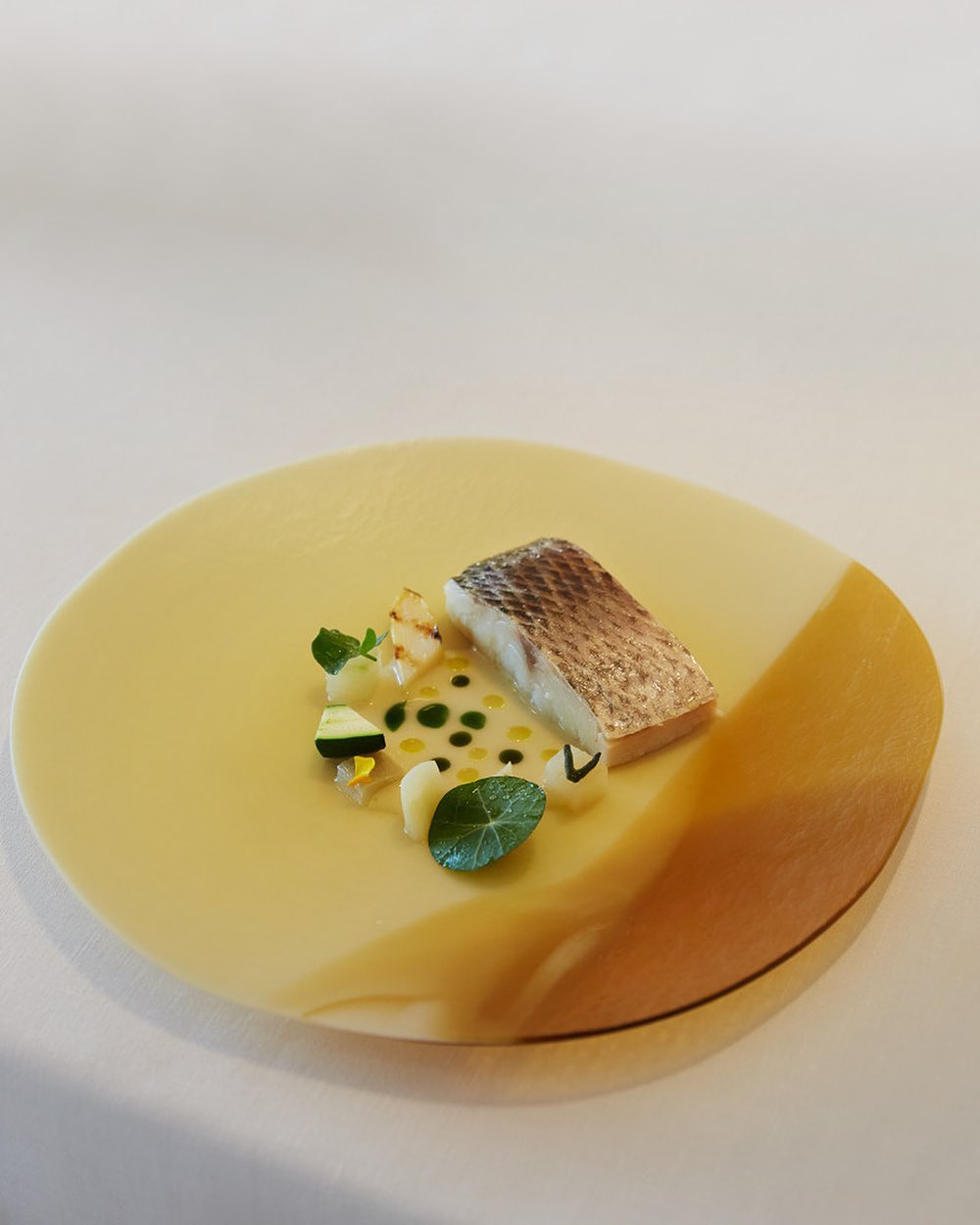 Lubina y minestrone de mar y huerta