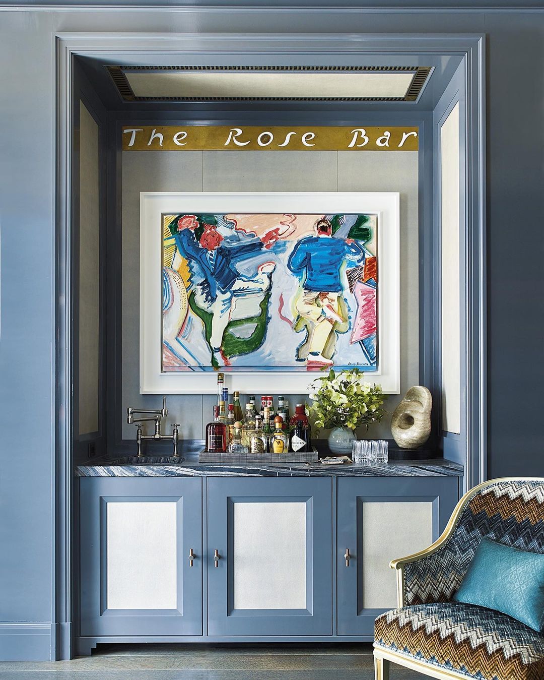 decoración azul