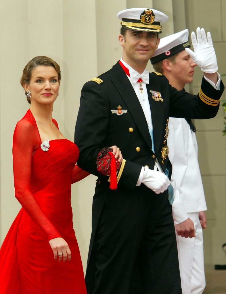 Letizia y Felipe en la boda real en Dinamarca