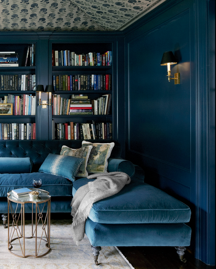 Decoración paredes azules