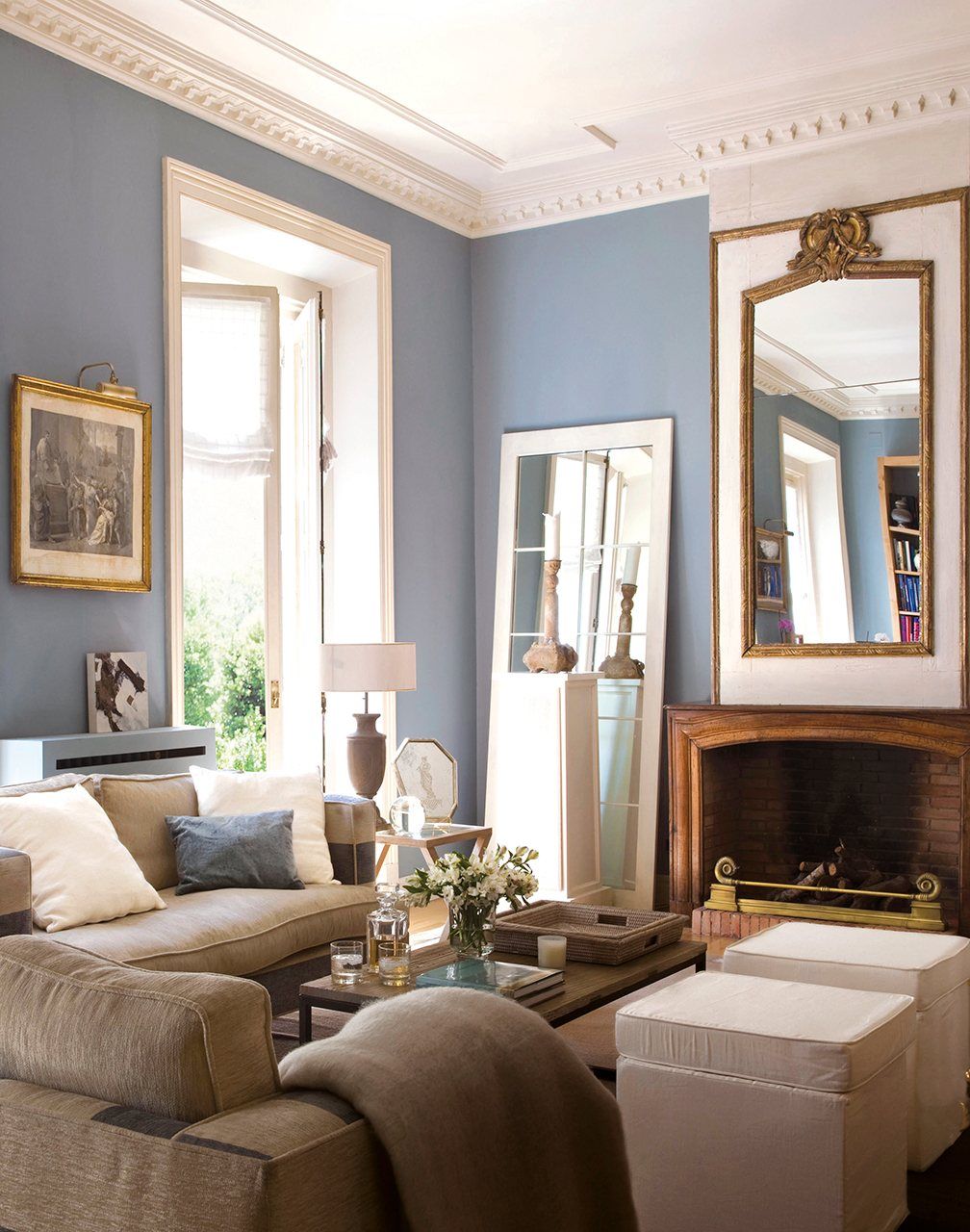 Decoración paredes azules