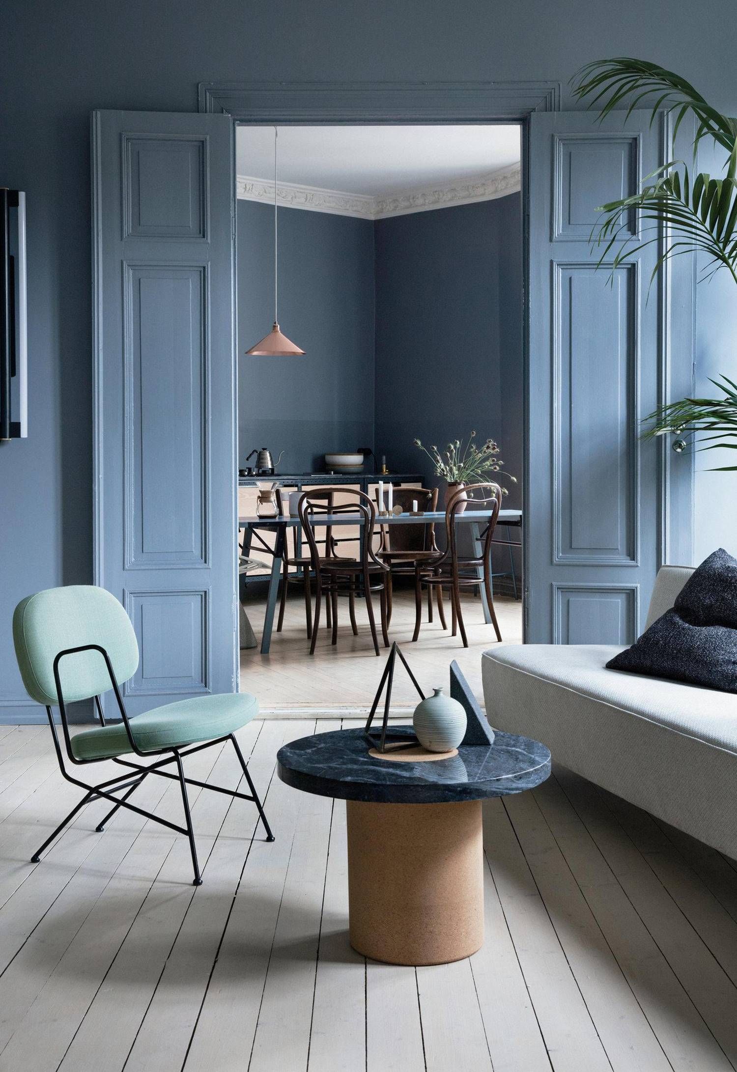 Decoración paredes azules