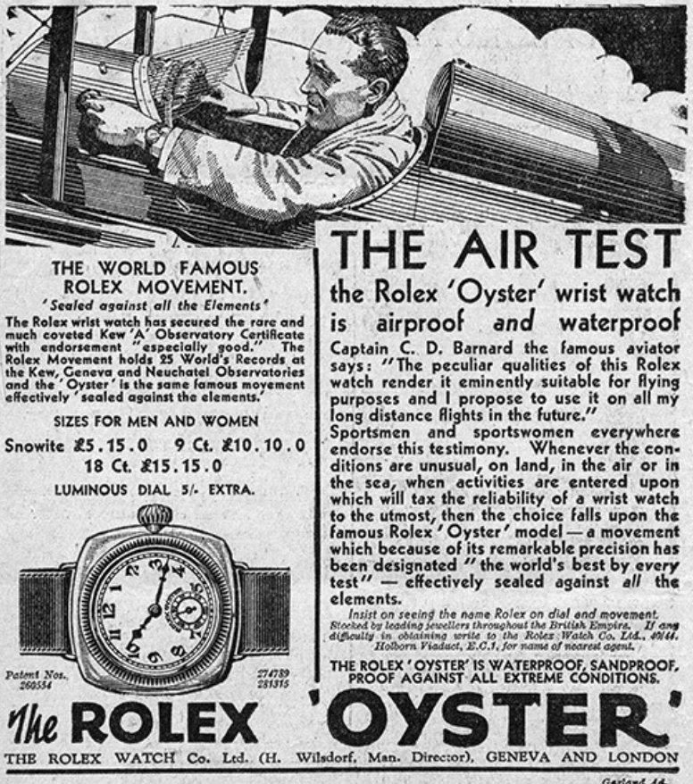 Rolex y la aviaci&oacute;n