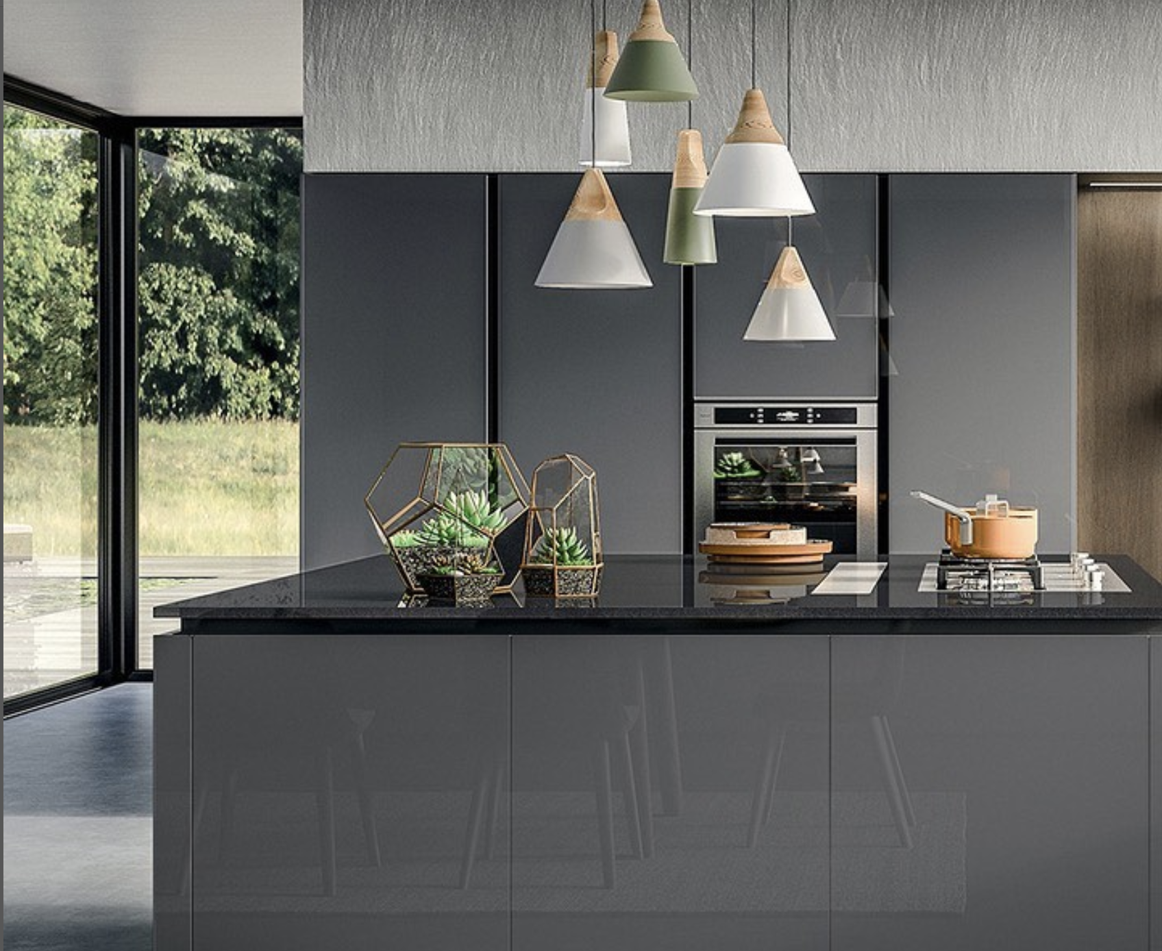 Cocina con piedra sinterizada