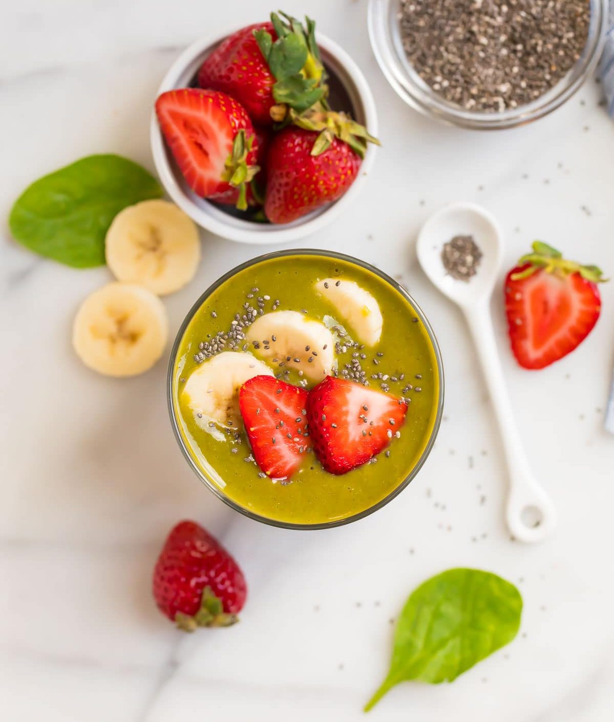 Batido espinacas y fresas