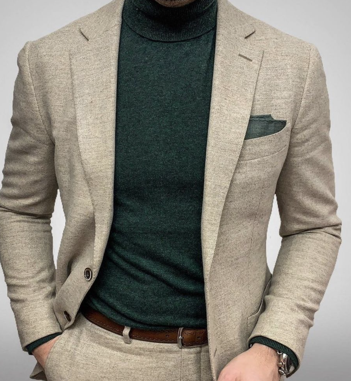 Jersey cuello vuelto hombre
