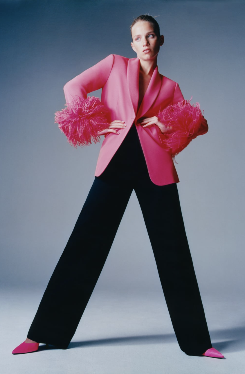 Americana de plumas de Zara