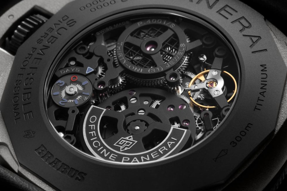 Interior reloj Panerai Shadow 900 Brabus Shadow Deep Blue Sea Signature Edition