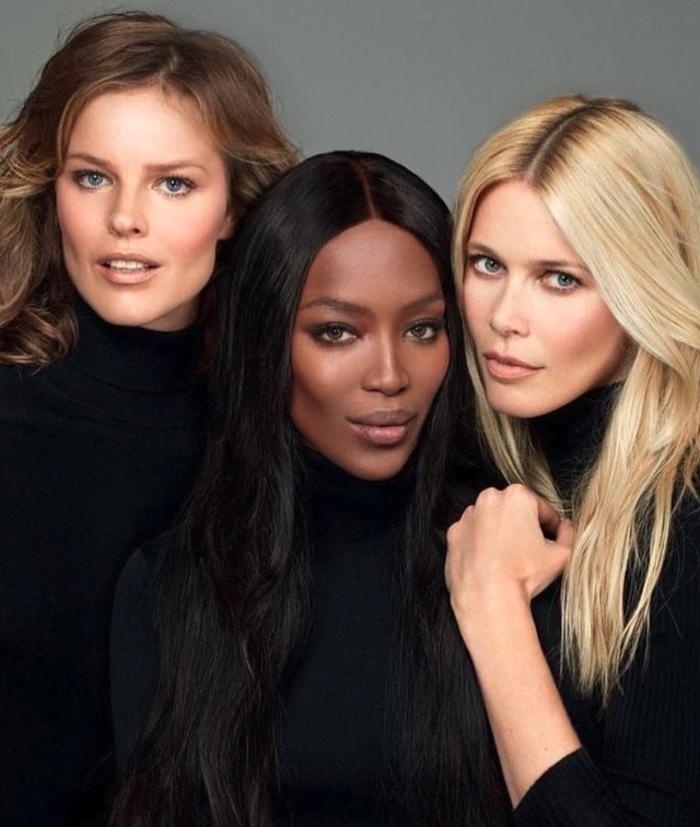 Eva Herzigova, Naomi Campbell y Claudia Schiffer 