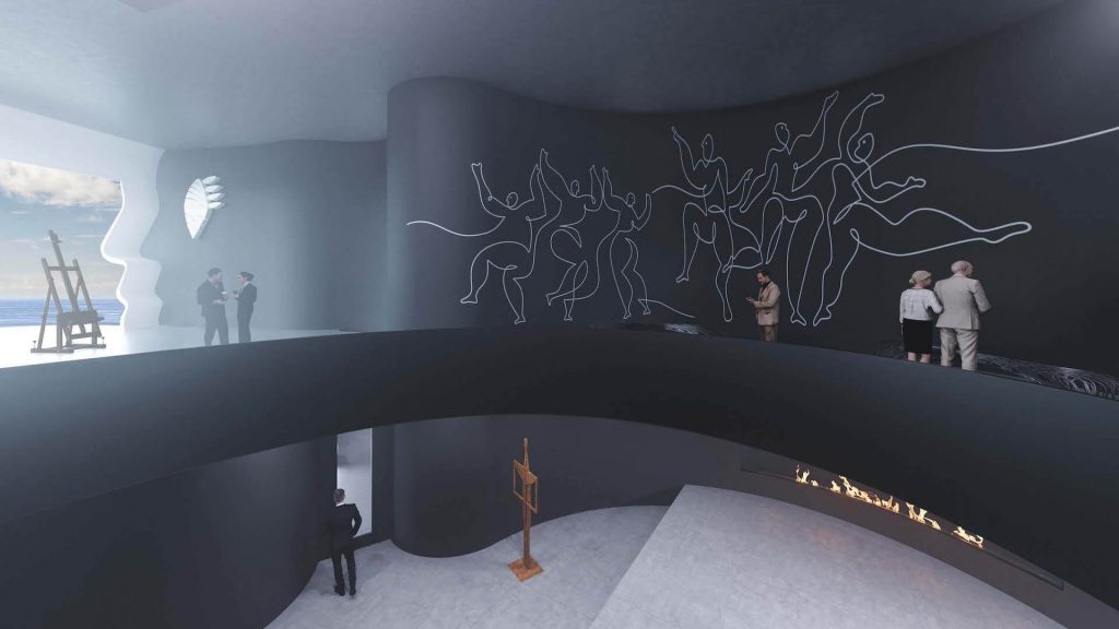Interior de un proyecto de vivienda inspirad en Picasso