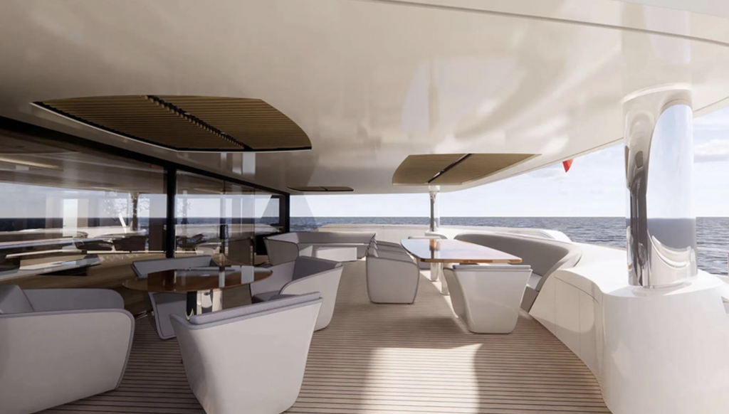 Interior de un catamar&aacute;n de lujo