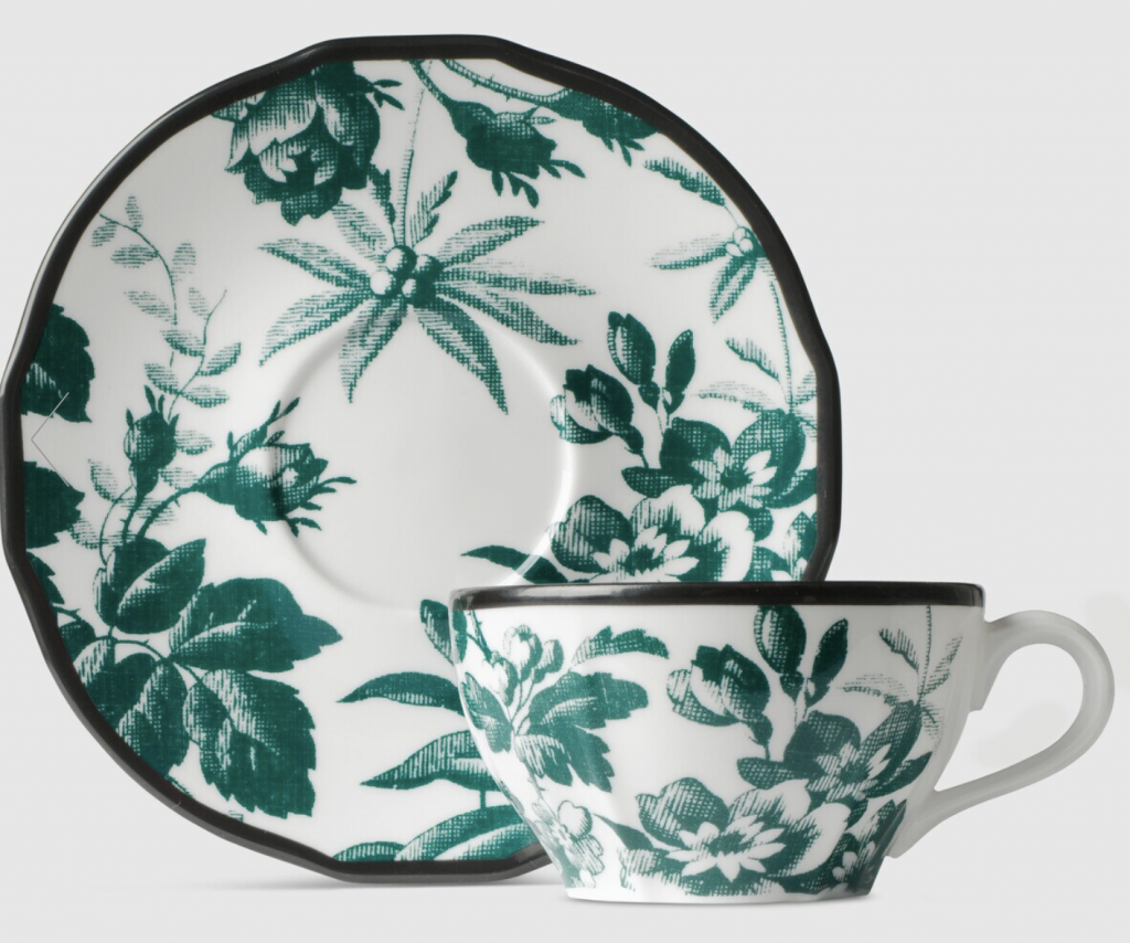 Juego de plato y taza de té de Gucci