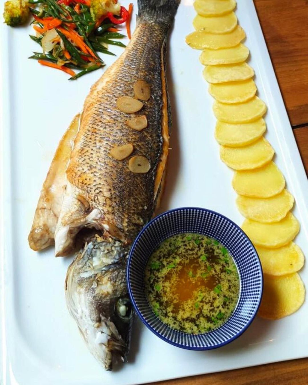 Plato de pescado en Cabo Vidio