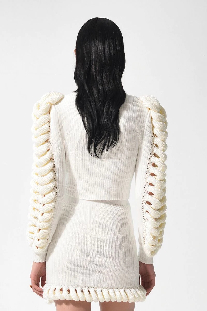 Chaqueta punto trenzada