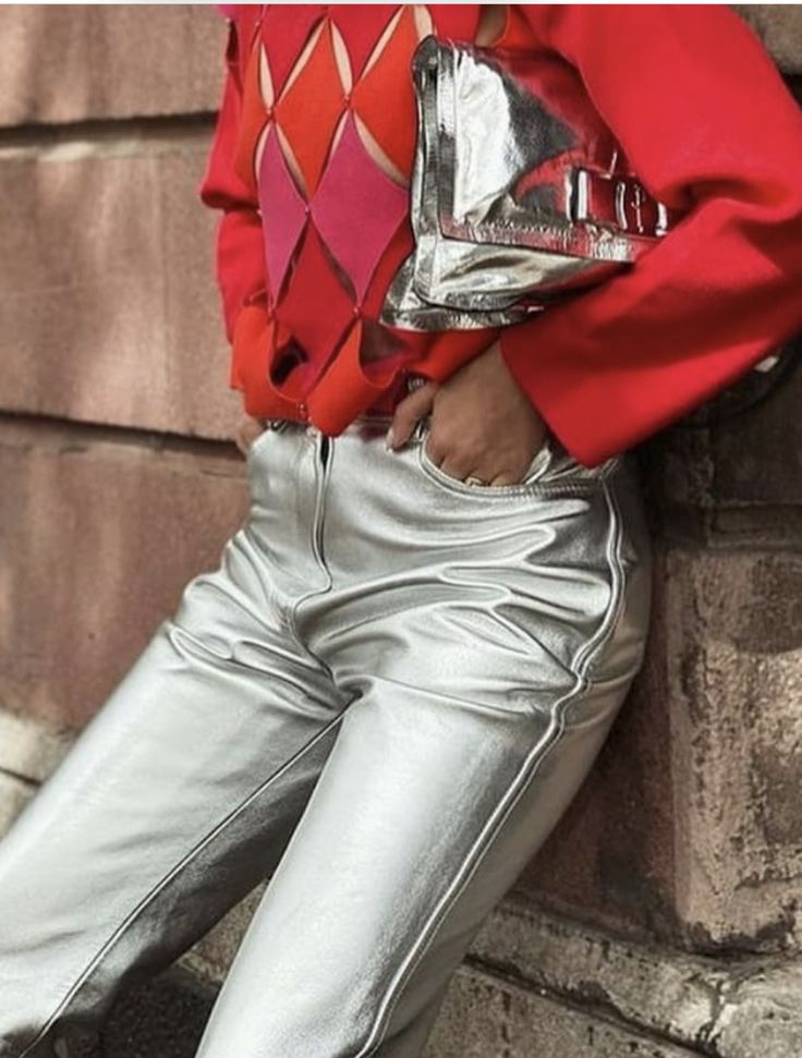 pantalones metalizados