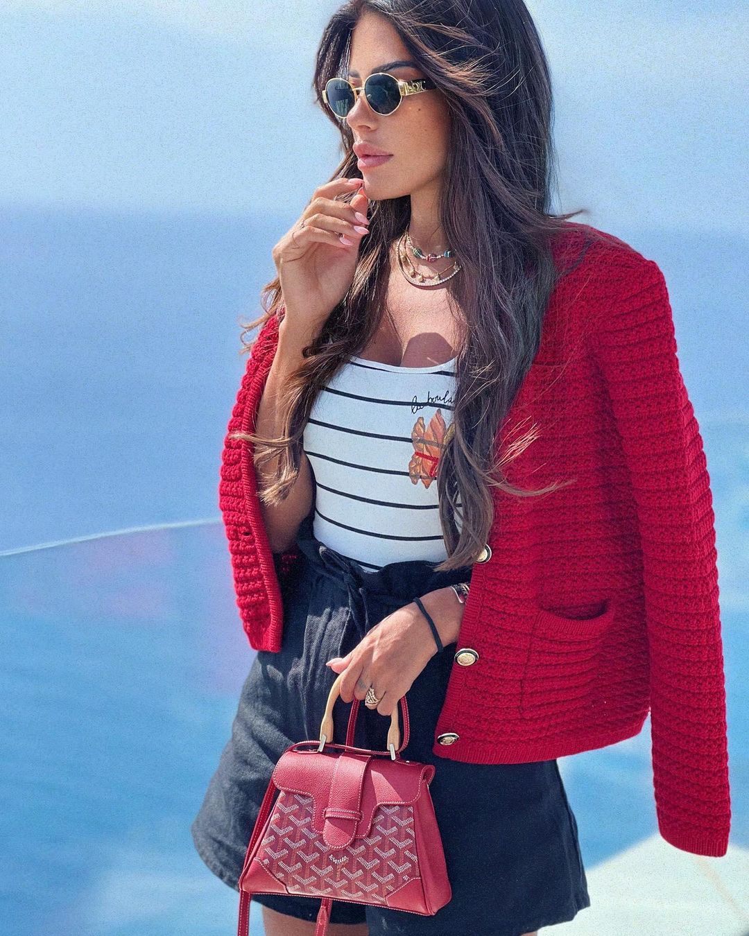 Chaqueta punto rojo