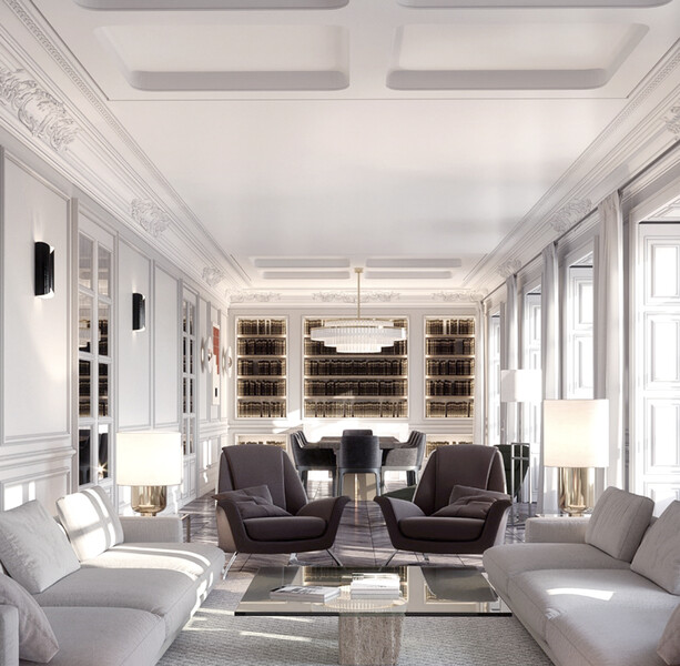 Sal&oacute;n de la casa de Marta Ortega