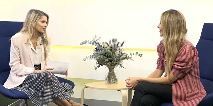 En plató con Isabel Miras Lucas de Estée Lauder 