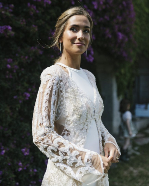 María Pombo con su vestido de novia firmado por Yolancris